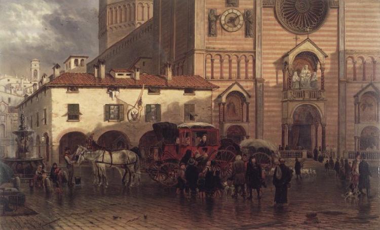 Edward lamson Henry Cathedral of Piacenza oil painting image